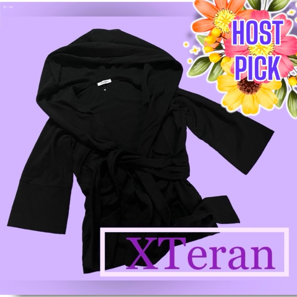 🎉HOST PICK🎉 XTeran hooded cowl neck 3/4 sleeve wrap. 🧥Size Small